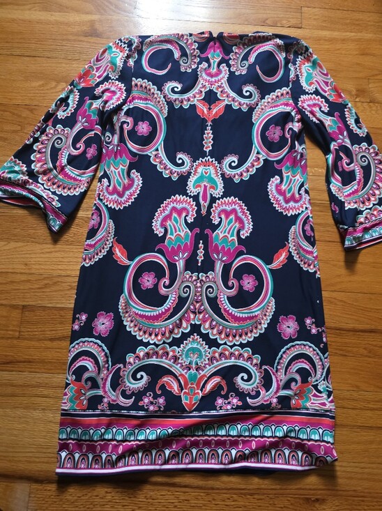 Laundry By Shelli Segal Dresses & Skirts - Laundry By SHelli Segal Navy Paisley Print  Sleeve Dress Sz 4